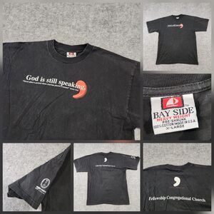 VTG 90s God Is Still Speaking Mens XL Church Christ Jesus Quote Graphic T Shirt